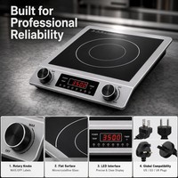 Table de cuisson à induction plate commerciale 3500W 110V 220V portable pour restaurant, hot pot, café, cuisine et services alimentaires