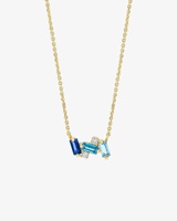 Collier en acier inoxydable bleu géométrique avec diamant, ras-de-cou plaqué or à cristaux multiformes, chaîne de clavicule minimaliste, cadeau bijou