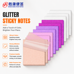 Wholesale Glitter Transparent Sticky Notes Macaron Sparkly Clear <b>Memo</b> <b>Pad</b> Self Adhesive Notes for School Office Daily Stationery - Product Image 1