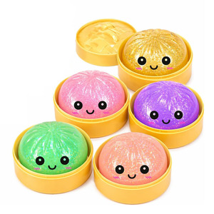 2026 Squeeze Toys <b>Squishy</b> Dumpling <b>Squishy</b> Bun Toys Steamed Smile Face Bao Dumplings Bun Stress Food Toys With Steamer Kit - Product Image 1