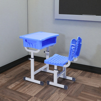 Ensembles d'étude de classe de formation primaire et secondaire de conception moderne bureaux en plastique et chaises en métal pour l'étude d'écriture de sieste