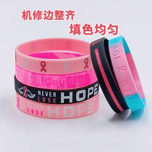 Pulsera Decorativa de Silicona Redonda con Cinta Rosa de Concienciación sobre el Cáncer de Mama, Resistente al Agua - Product Image 5