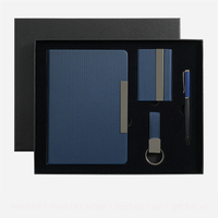 Ensemble cadeau promotionnel d'entreprise personnalisé, porte-cartes de luxe, porte-clés, carnet et stylo, ensemble cadeau d'affaires