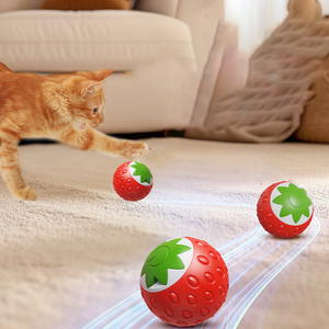 Giocattolo per animali domestici di rotolamento automatico resistente resistente alla fragola - Product Image 1