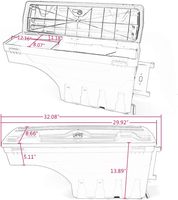 Boîte de rangement directe usine, boîte à outils pivotante pour benne de pick-up, adaptée aux bennes de camionnettes