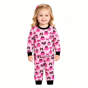 Conjuntos de otoño personalizados para bebés niñas con diseño de calabaza, pelele con cremallera, venta al por mayor, ropa a juego para hermanas de Halloween, ropa de fábrica para boutiques - Product Image 6