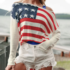 Pulls tricotés à motif d'étoiles vintage pour femmes Style européen américain pull d'hiver populaire pull surdimensionné - Product Image 5