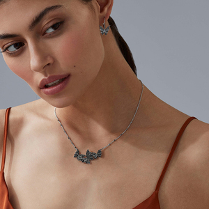 Gemnel Brillant Zircon Murmure Nocturne Argent Sterling 925 Design Unique Papillon Décorations Pendentif Collier Femmes - Product Image 6