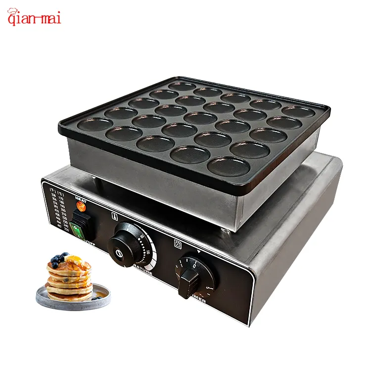 Điện 25 Lỗ Dutch Pancake Maker Poffertjes Máy Nướng Với Tấm Không Dính