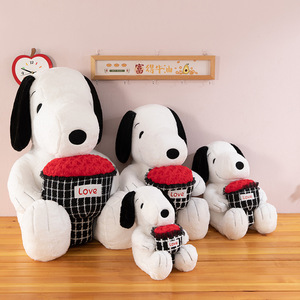 Lindos Peluches de Felpa de <span class=keywords><strong>Snoopy</strong></span> con Diseño de Corazón de Flores, Juguetes de Peluche Grandes y Suaves para Regalo del Día de San Valentín - Product Image 6