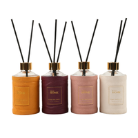Diffuseur de parfum d'ambiance personnalisé en verre, enveloppé de cuir véritable, à longue durée de vie, avec huiles essentielles végétales