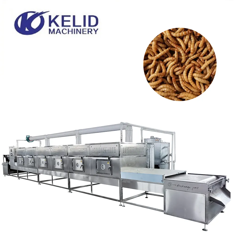 Tunnel Type Microwave Insect BSFL Mealworm Drying Machine Microwave Oven