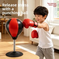 Balle de boxe réflexe de bureau avec base à ventouse pour soulager le stress et faire des exercices légers