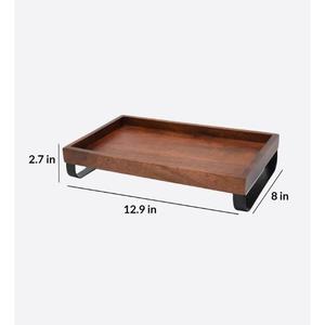 Bandeja de servicio de madera de tamaño personalizado de alta calidad Diseño de mosaico hecho a mano con material de hierro sólido Fabricante Precio al por mayor - Product Image 3