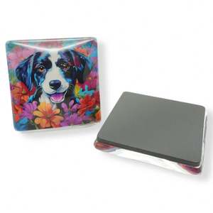 Autocollant en verre cristal, aimant de réfrigérateur en verre avec motif animal, personnalisé - Product Image 2