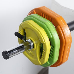 Barre d'haltères réglable en caoutchouc coloré 20 kg-30 kg Ensemble <span class=keywords><strong>de</strong></span> plaques anti-roulement en acier avec collier <span class=keywords><strong>de</strong></span> déverrouillage - Product Image 2