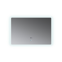 Miroir de salle de bain intelligent LED moderne sans cadre avec fonction anti-buée, capteur tactile rétroéclairé et affichage numérique pour coiffeuse