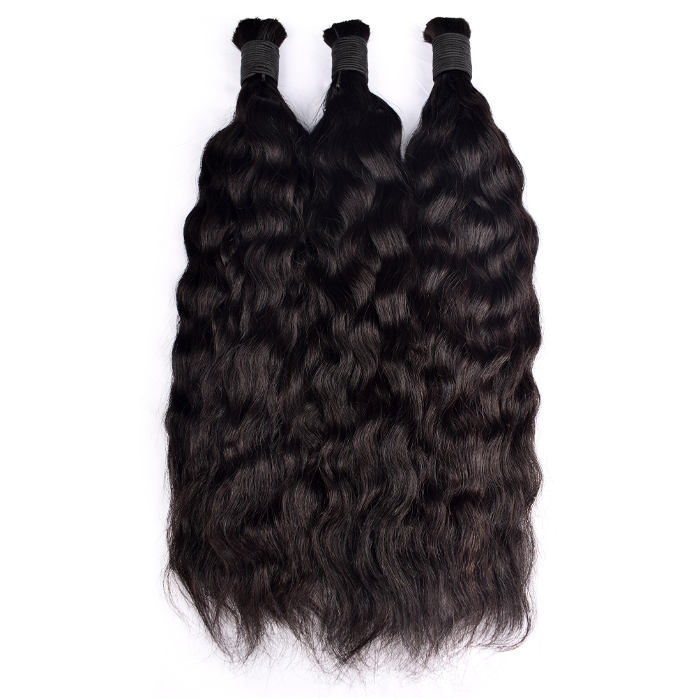 KAMA 100% Virgin Human Hair Bulk for Crochet Boho Braids 100g Unprocessed Natural Braiding Hair Extensions Detail Section 7