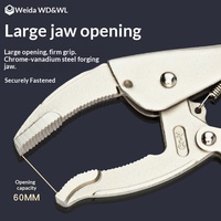 WEIDA WH29050 Pince à serrage robuste en acier Cr-V de 250 mm, réglable, à mâchoires larges, type étau, outil de serrage universel, 590 kg