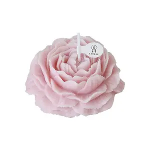 Cute White Pink Purple Rose Peony Scented Candles Soy Parafina Wax Luxo Scented Candles Atacado para Casamento Decoração de casa