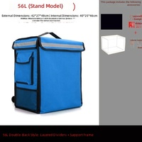 Sac isotherme personnalisé avec logo, double compartiment, 42/56L, en bâche PVC enduite imperméable, idéal pour les livreurs de repas - Grande Vente