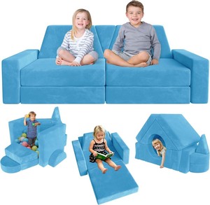 Canapé modulaire <span class=keywords><strong>pour</strong></span> enfants 15 pièces, kit de construction de fort <span class=keywords><strong>pour</strong></span> tout-petits et enfants, mobilier de salle de jeux, canapé convertible <span class=keywords><strong>pour</strong></span> garçons et filles - Product Image 3