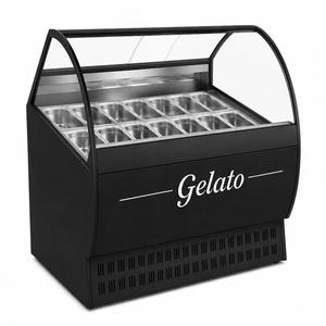 Vitrina Refrigerada Comercial para Helados y Gelatos con Vidrio Curvo para Tiendas de Gelatos - Product Image 1