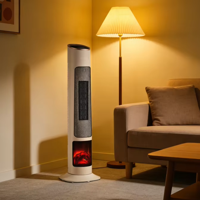 Bulk Sale Factory Supply Freestanding Plastic PTC Heater 1000W/2000W Remote Control Temperature Controller for Global Market