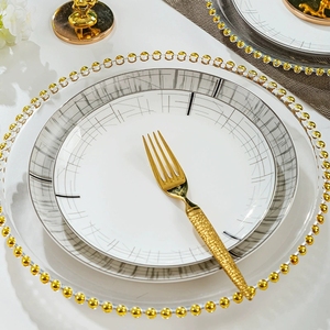 Ventas directas de fábrica <span class=keywords><strong>del</strong></span> nuevo juego de vajilla Very Simple Wind de 30 piezas de porcelana china de hueso, vajilla de esmalte gris para seis personas - Product Image 4