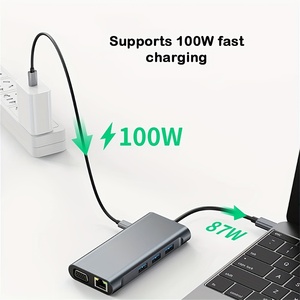 10 trong 1 USB C HUB Docking Station với 4K HDTV VGA USB Thunderbolt 3 Gigabit <span class=keywords><strong>Ethernet</strong></span> âm thanh SD/TF cho PC MacBook không khí M1 Pad Pro - Product Image 5
