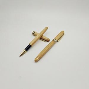 Penjualan laris 2 pena bambu mewah Set hadiah dengan Logo kustom perlengkapan kantor air mancur bambu & pena rol dengan kotak bambu lipat - Product Image 6