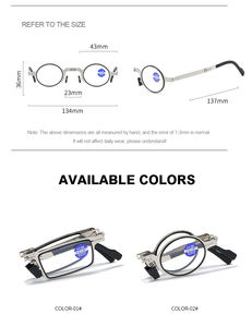 2022 2023 New Fashion Round Metal Folding Women <strong>Reading</strong> <strong>Glasses</strong> Rectangular Men Anti Blue Light <strong>Reading</strong> <strong>Glasses</strong> Bulk With case - Product Image 3