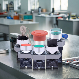 Schneider XB2 loạt tự thiết lập lại nút chuyển màu xanh lá cây phẳng nấm bắt đầu nút trong Black-XB2BC31C màu đỏ vàng - Product Image 3