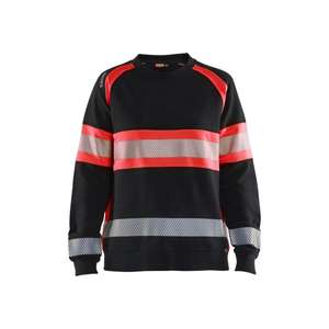 BLAKLADER - 340911589955L Sweat-shirt haute visibilité pour femme Noir/Rouge-EAN 7330509856390 HI-VIS WORKWEAR - Product Image 1