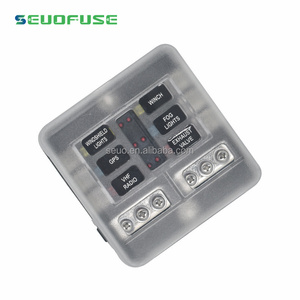 <span class=keywords><strong>Porte</strong></span>-fusible étanche 6 voies <span class=keywords><strong>12V</strong></span> de qualité supérieure Indicateur d'avertissement LED Boîte de bloc de <span class=keywords><strong>fusibles</strong></span> à 6 circuits avec bornes négatives - Product Image 2