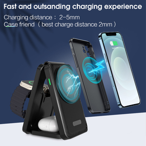 Cargador Inalámbrico Magnético 3 en 1, Banco de Energía, Estación de <span class=keywords><strong>Carga</strong></span> Inalámbrica Plegable y Portátil para iPhone 17 16 15 14, iWatch y <span class=keywords><strong>AirPods</strong></span> - Product Image 3