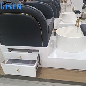 เฟอร์นิเจอร์ร้านทำเล็บดีไซน์ใหม่ปี 2025 ของ Kisen เก้าอี้นวดสปาหรูหราสำหรับทำเล็บเท้า อ่างแช่เท้าแบบพกพาไร้ท่อ อ่างสปาเท้า เก้าอี้นวด - Product Image 6