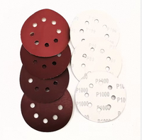 Papier abrasif, disque en fibre d'aluminium à 5 crochets et boucles, 5 pouces, 8 trous, disque de ponçage, papier abrasif
