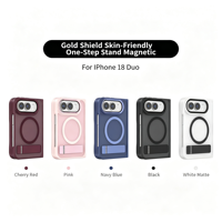 Coque de téléphone souple avec support magnétique circulaire pour iPhone Duo, résistante à l'huile, sans fil, sélection de couleurs, bordure assortie