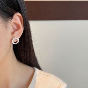 Dylam High <b>Fine</b> Jewelry 925 Sterling Silver D Color VVS1 Moissanite Circle Round Flower Shape <b>Stud</b> <b>Earrings</b> for Women Dress-up - Product Image 6