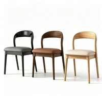 Fauteuil rembourré moderne avec structure en bois massif, assise et dossier rembourrés, chaise d'appoint ergonomique pour salle à manger, salon, bureau, café