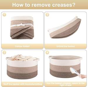 ตะกร้าเก็บของขนาดใหญ่พิเศษ OIAHOMY, 23 นิ้ว x 13 นิ้ว สำหรับเก็บผ้าห่มแบบสาน - Product Image 6