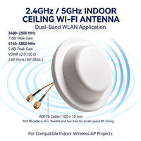 Antena de Techo Interior de Doble Banda 2.4GHz 5GHz, 7dBi 5dBi, Antena AP Inalámbrica de 2 Puertos, Cable RG178, Conector RP-SMA-J