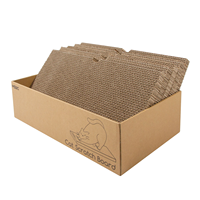 Planche à gratter remplaçable pour nid de chat dans l'emballage en carton Fournitures pour animaux de compagnie Gratte-chat résistant à l'usure intégré