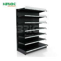 Étagère de supermarché en métal robuste Highbright, personnalisable, facile à assembler, avec panneau arrière perforé, support d'affichage de vente au détail blanc