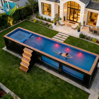 Piscine Modulaire Préfabriquée Hors Sol, Structure Conteneur Moderne pour Jardin Extérieur, Réservoir de Piscine de Haute Qualité