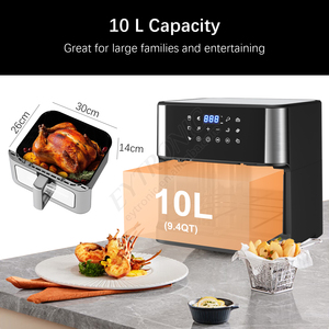 Freidora de Aire Caliente de Buena Calidad, 6L, 7L, 8L, 10L, 12L, Sin Aceite, Horno de Acero Inoxidable con Pantalla Táctil LED y Wifi - Product Image 4
