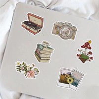 50 autocollants à motifs rétro de style dessin animé pour la personnalisation de valises et de carnets, amovibles sans répétition