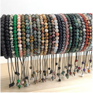 Réglable Mini Pierre Naturelle Agate Volcanique Perlé Bracelets & Bracelet pour Femmes Hommes Chakra Perles Tressé Bracelet Charme Bijoux - Product Image 5