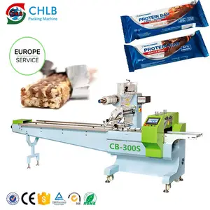 Automatic Snack Bar Pillow Packing Machine With Date Printer Protein Bar Energy Bar Flow Packing Machine manufacturer